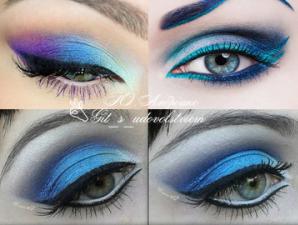Макияж глаз синими тенями: модные образы Как сделать красивый макияж губ