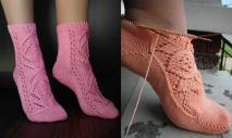 Вязание носков спицами, красивые узоры Вязаные носки с узорами